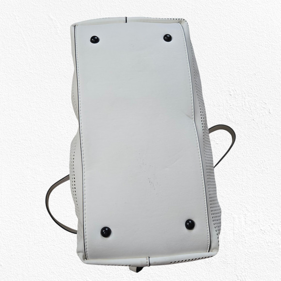 Lily and Ivy White Perforated Tote Bag with Removable Crossbody Strap and Pouch - Picture 16 of 16